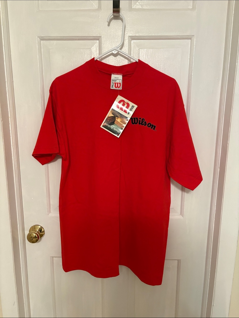 New with Tags 1990s Vintage Deadstock Men’s Red T Shirt